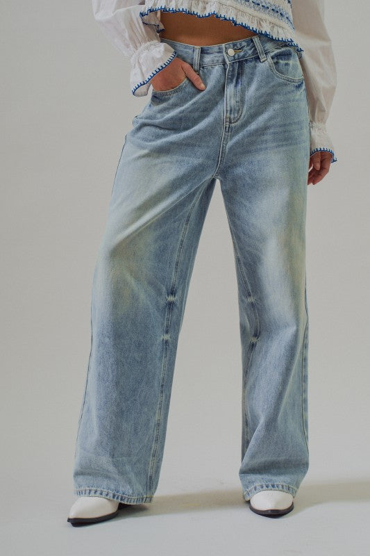 Classic Vintage Wash Wide-Leg Jean