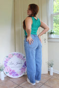 Risen Slouchy Cropped Barrel Jeans W/ Seamed Details