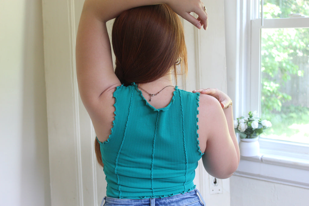 Lettuce Hem Casual Fitted Knit Top