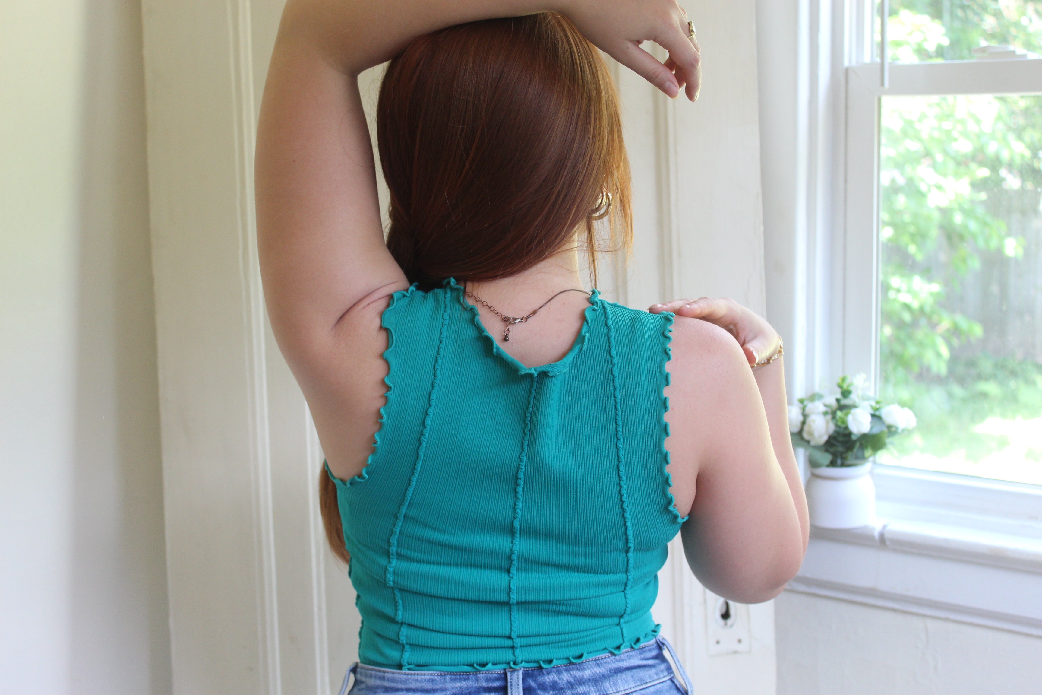 Lettuce Hem Casual Fitted Knit Top