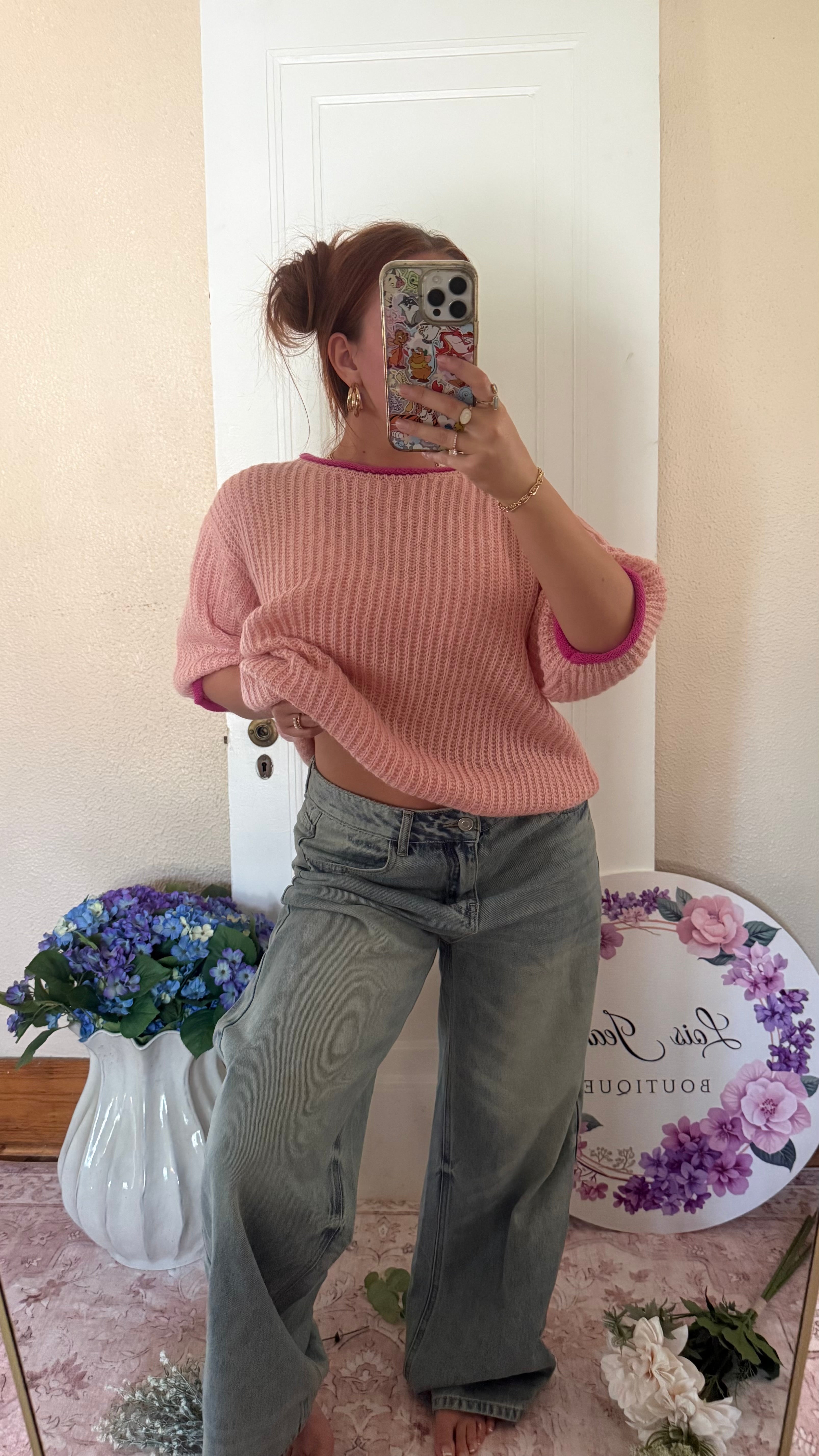 Knit Short Sleeve Sweater